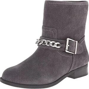 VIONIC | Gray Crescent Suede Chain & Buckle Orthotic Ankle Boot | Women's 6.5